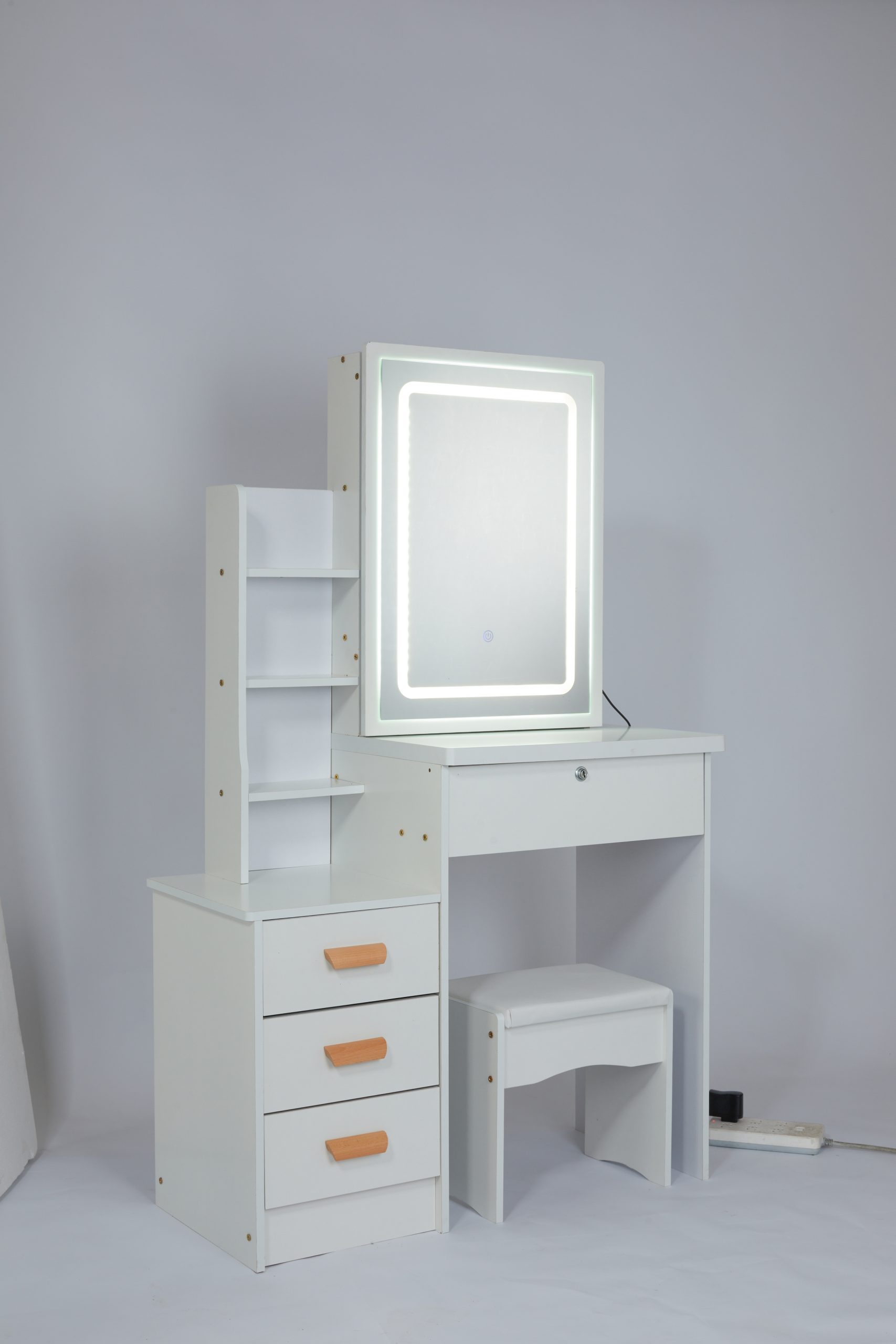 White Makeup Vanity with LED Mirror | Prestige Vanity - Image 3