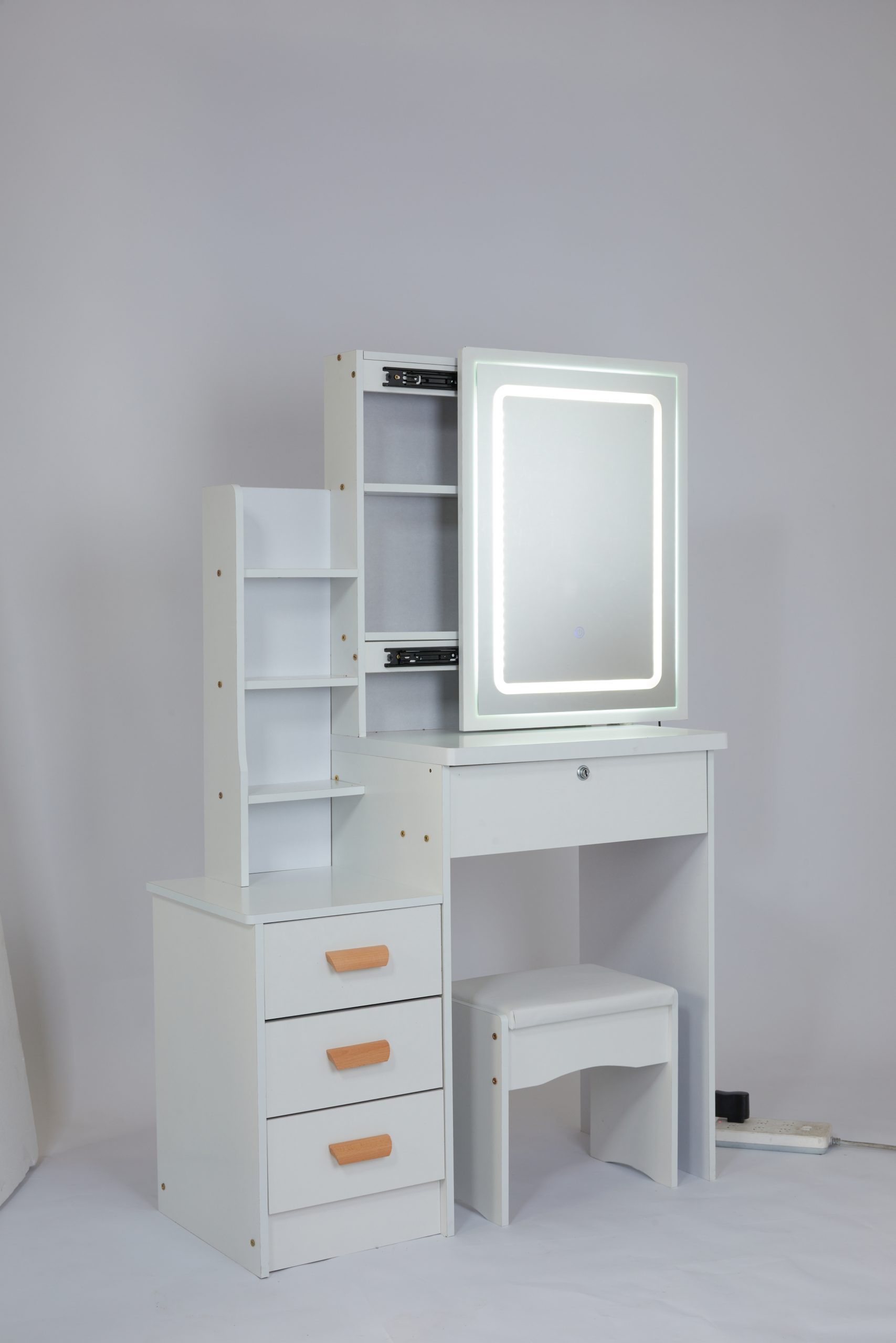 White Makeup Vanity with LED Mirror | Prestige Vanity - Image 10