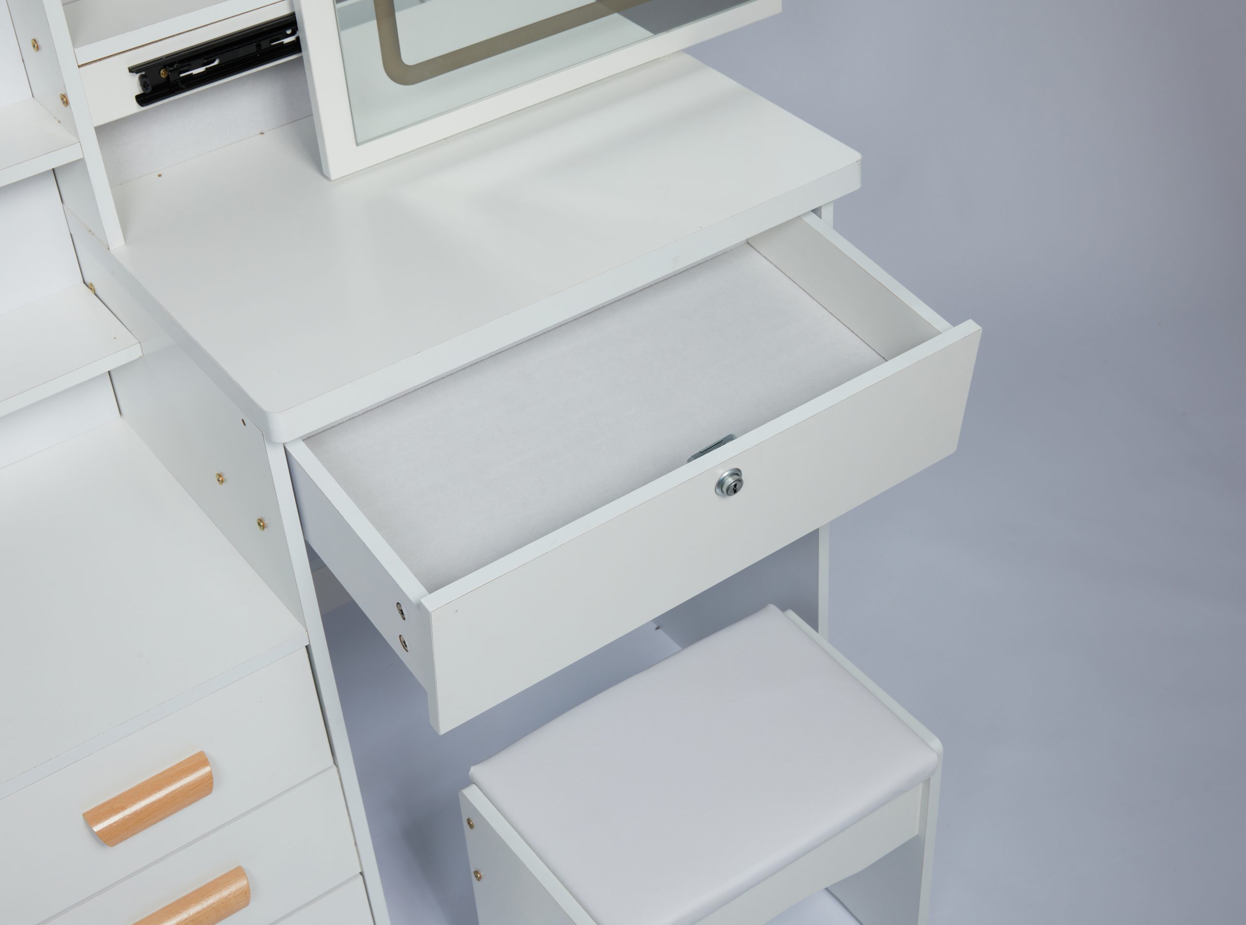 White Makeup Vanity with LED Mirror | Prestige Vanity - Image 5