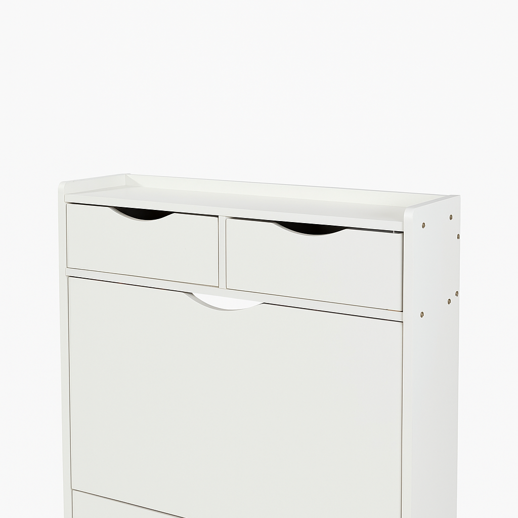 Prestige Vanity & Home Flip-Down Shoe Storage Cabinet (80×130×17 cm, White) - Image 9